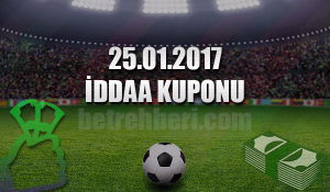 25.01.2017 iddaa Kuponu