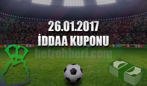 26.01.2017 iddaa Kuponu